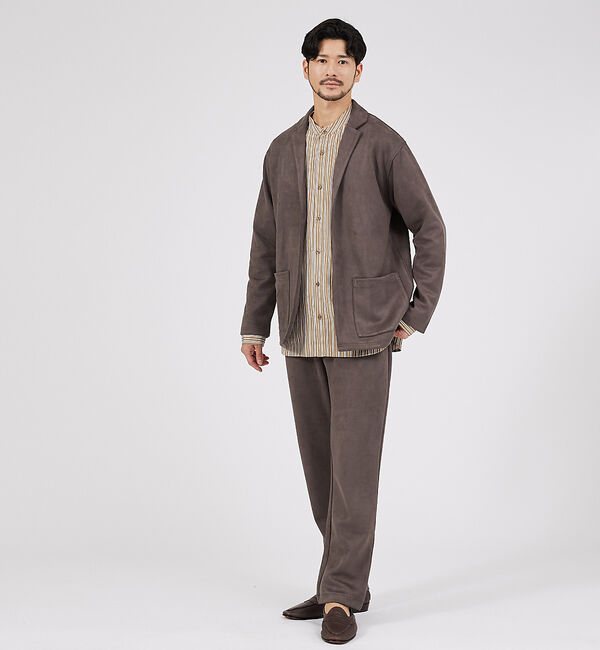 ABAHOUSE「【セットアップ対応】ネオスエード ジャケット カーディガン / シルキータッチ」|カーディガン|