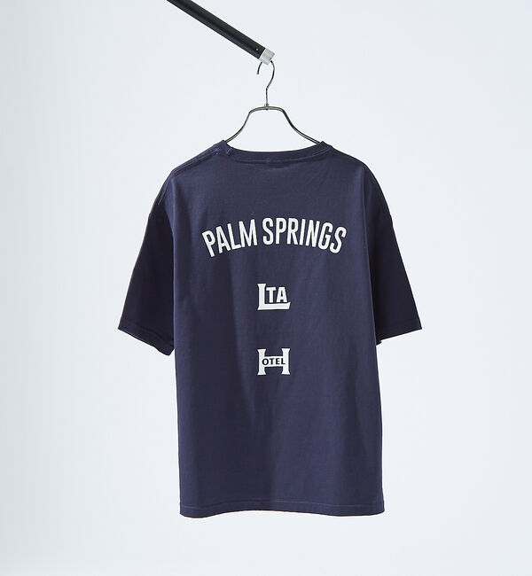 ABAHOUSE「バックプリント グラフィック 半袖Tシャツ/オーバーサイズ/LE TRIO AB」|Tシャツ・カットソー|ネイビー