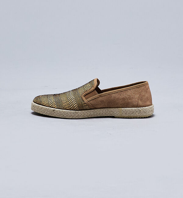 alfredoBANNISTER「【berevere別注】エラスティック 編込みパターン スリッポン」|スニーカー|ブラウン