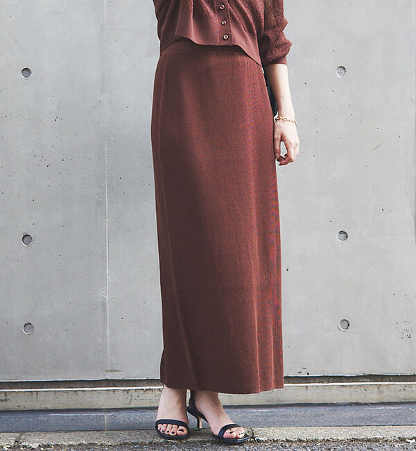 Rouge vif「【セットアップ対応】ストレートニットスカート」|スカート|ブラウン