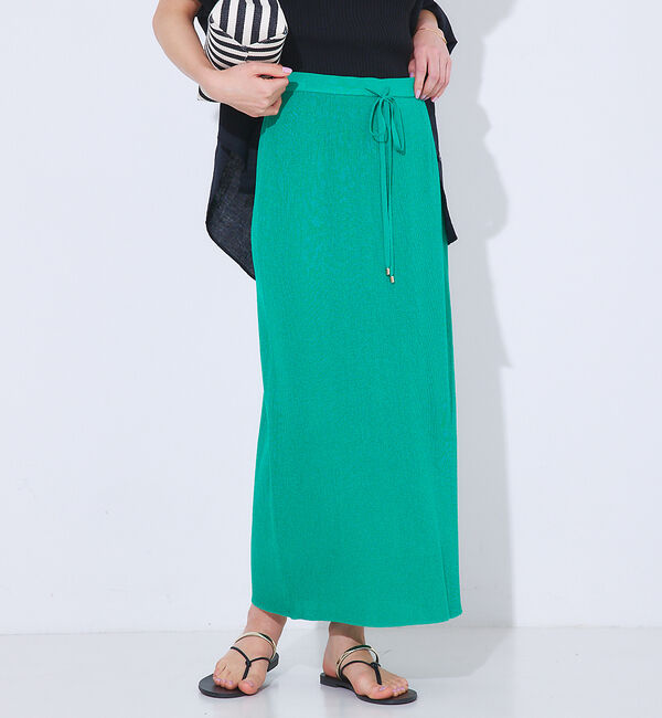 Rouge vif「【セットアップ対応】ストレートニットスカート」|スカート|グリーン