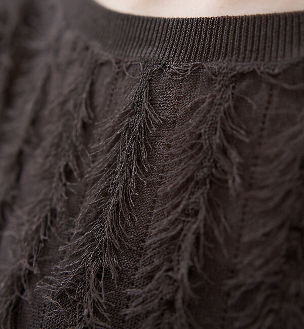 Rouge vif「シアーフリンジニット フレンチプルオーバー」|ニット・セーター|