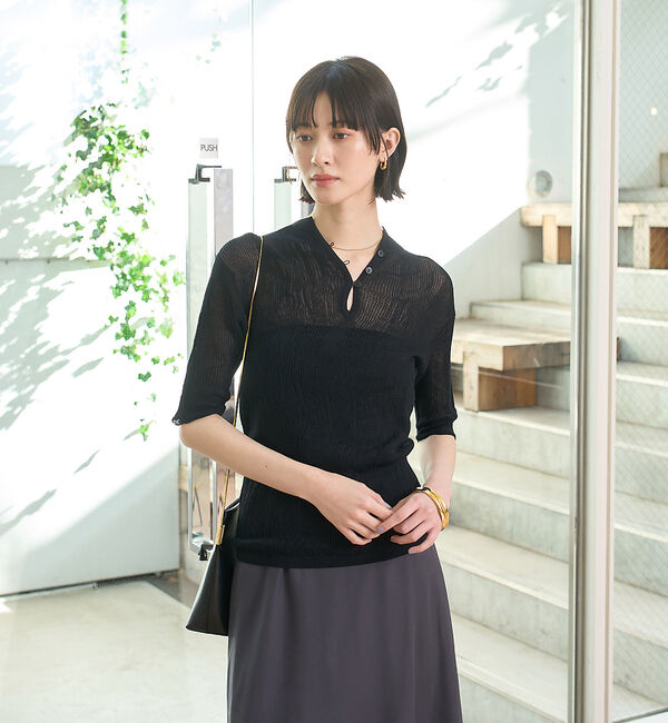 Rouge vif「両畦スリットシアーニットプルオーバー」|ニット・セーター|