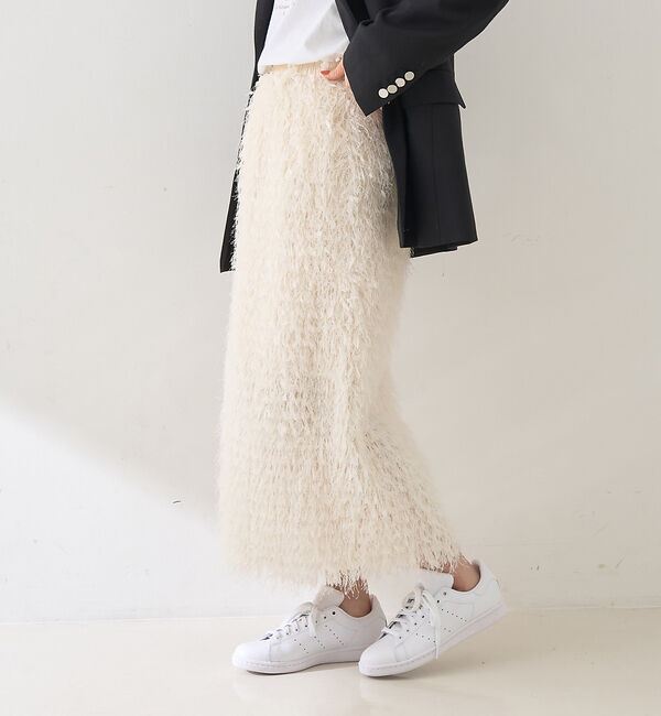 Rouge vif「フリンジフェザーサイドスリットスカート」|スカート|