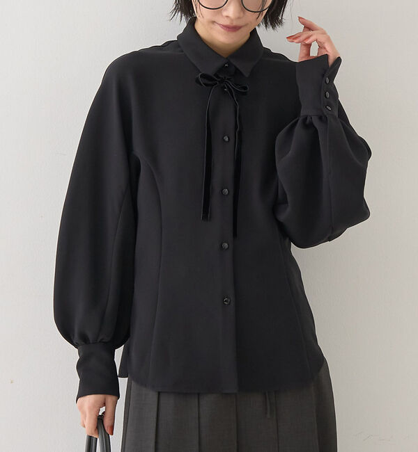 Rouge vif「リボン付きブラウス」|シャツ・ブラウス|ブラック