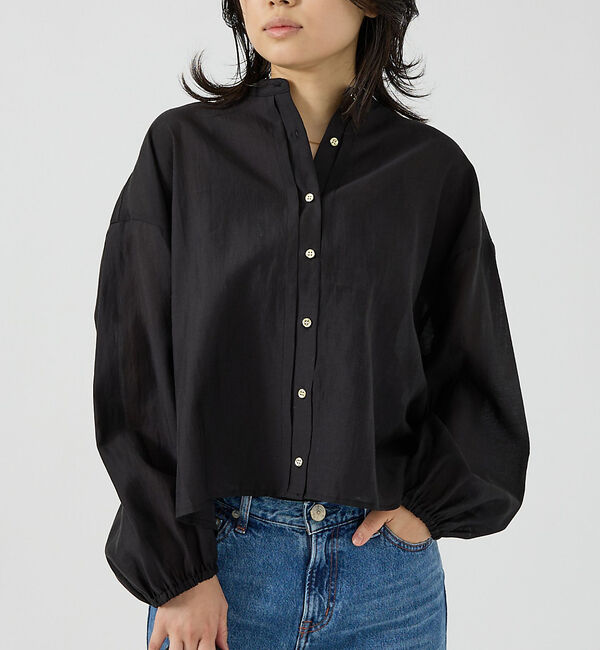 Rouge vif「スタンドカラータックシャツカーデ」|シャツ・ブラウス|ブラック