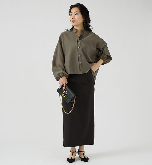 Rouge vif「スタンドカラータックシャツカーデ」|シャツ・ブラウス|