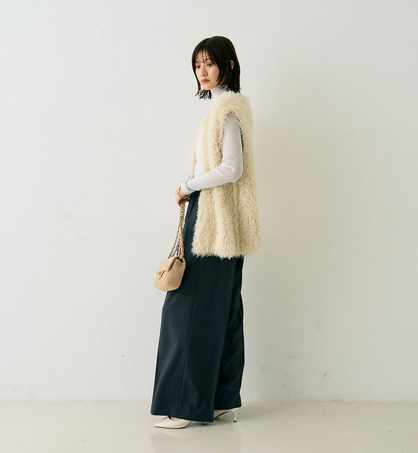 Rouge vif「フェザーニットジレベスト」|ニット・セーター|