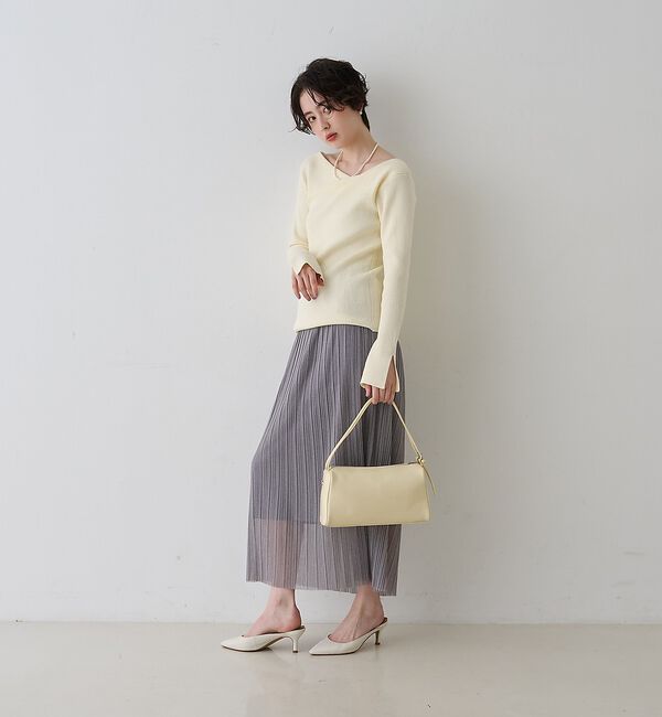 Rouge vif「【一部店舗限定】ドレープスリットスリーブリブニット」|ニット・セーター|