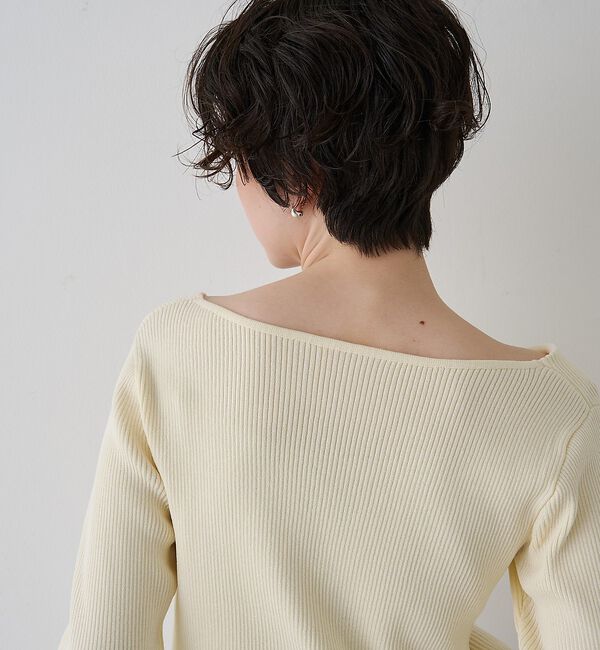 Rouge vif「【一部店舗限定】ドレープスリットスリーブリブニット」|ニット・セーター|