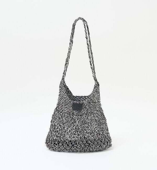 Rouge vif「【Swaraj /スワラージ】手編みのメタリックマクラメ・ショルダーバッグ（裏地」|ショルダー・メッセンジャー|