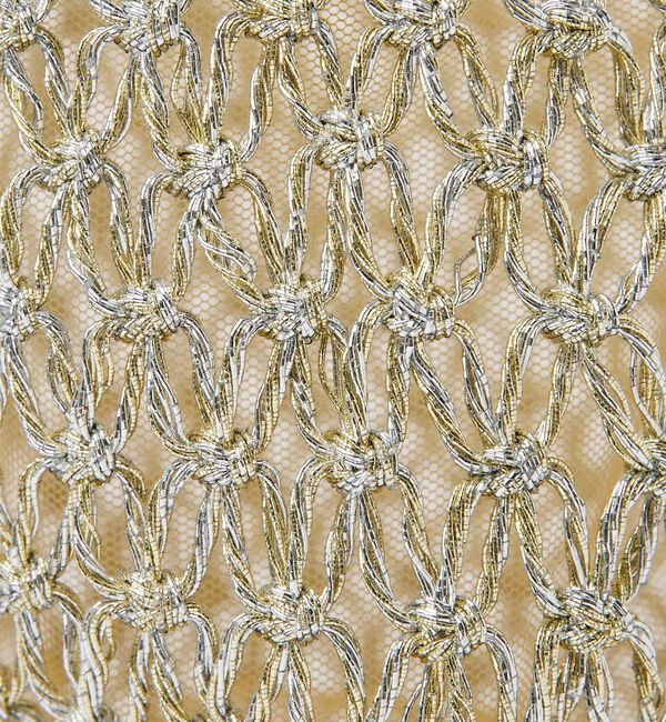 Rouge vif「【Swaraj /スワラージ】手編みのメタリックマクラメ・ショルダーバッグ（裏地」|ショルダー・メッセンジャー|