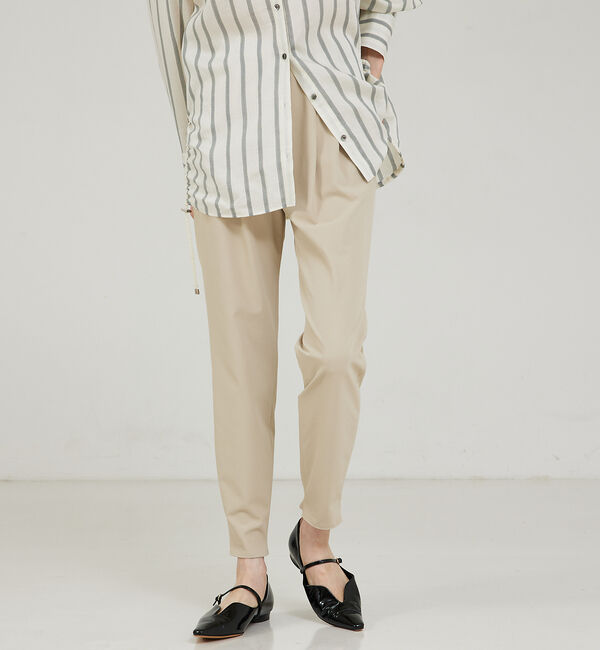 qualite「【24SS】2WAYストレッチタックパンツ」|その他|ベージュ