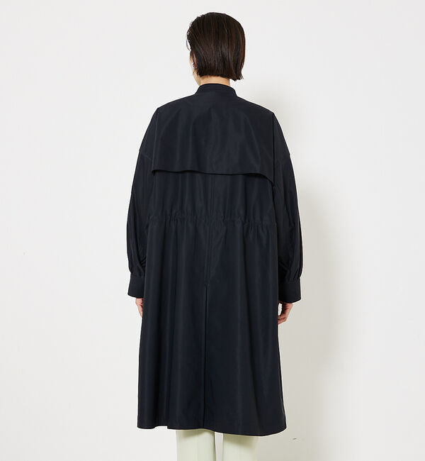 qualite「エアリーライトツイルコート」|ノーカラーコート|