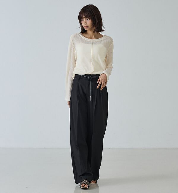 abahouse mavie「【快適&美脚】タックワイドスラックス」|その他|