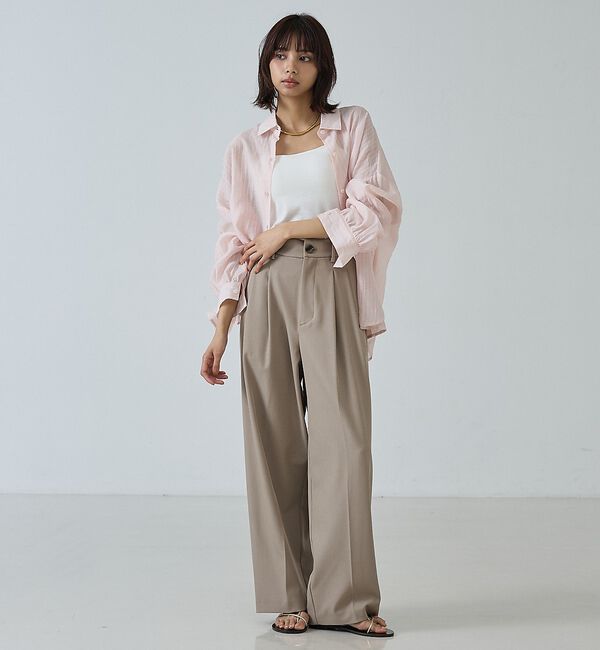 abahouse mavie「【快適&美脚】タックワイドスラックス」|その他|