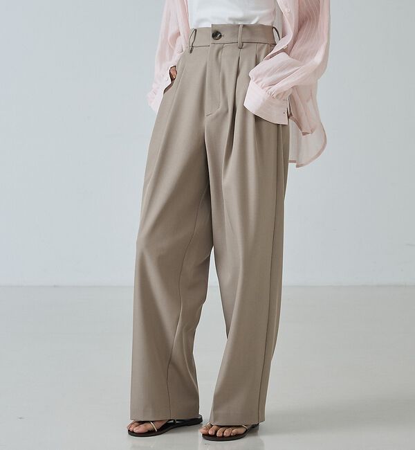 abahouse mavie「【快適&美脚】タックワイドスラックス」|その他|