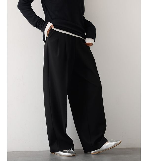 abahouse mavie「【快適&美脚】タックワイドスラックス」|その他|