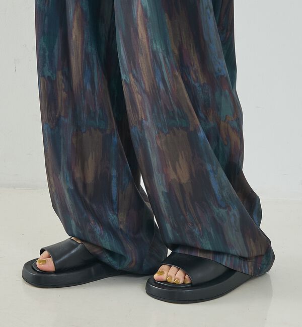 NOMINE「水彩アート ニュアンス柄 タックパンツ【予約】」|その他|