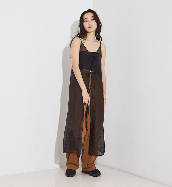 NOMINE「【前後着用可】無地 2WAY シアー キャミソール  ワンピース」|ワンピース|