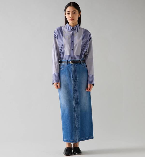 TIARA「デニムタイトマキシスカート」|スカート|