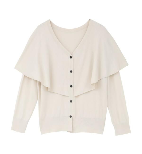 TIARA「Vネックケープニット」|ニット・セーター|アイボリー