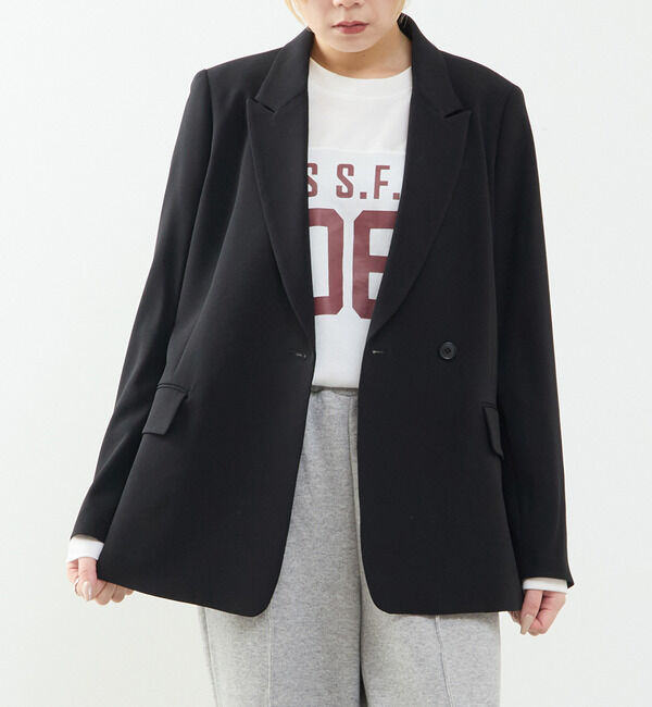 SOFFITTO「ピークドラペルジャケット」|テーラードジャケット|ブラック