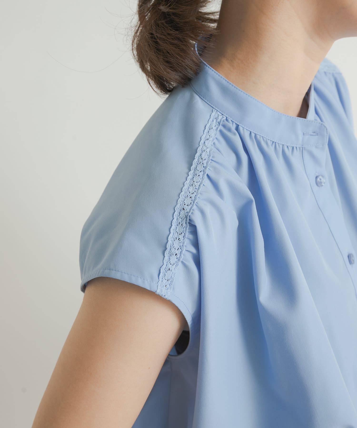 URBAN RESEARCH DOORS「レース切替フレンチブラウス」|シャツ・ブラウス|