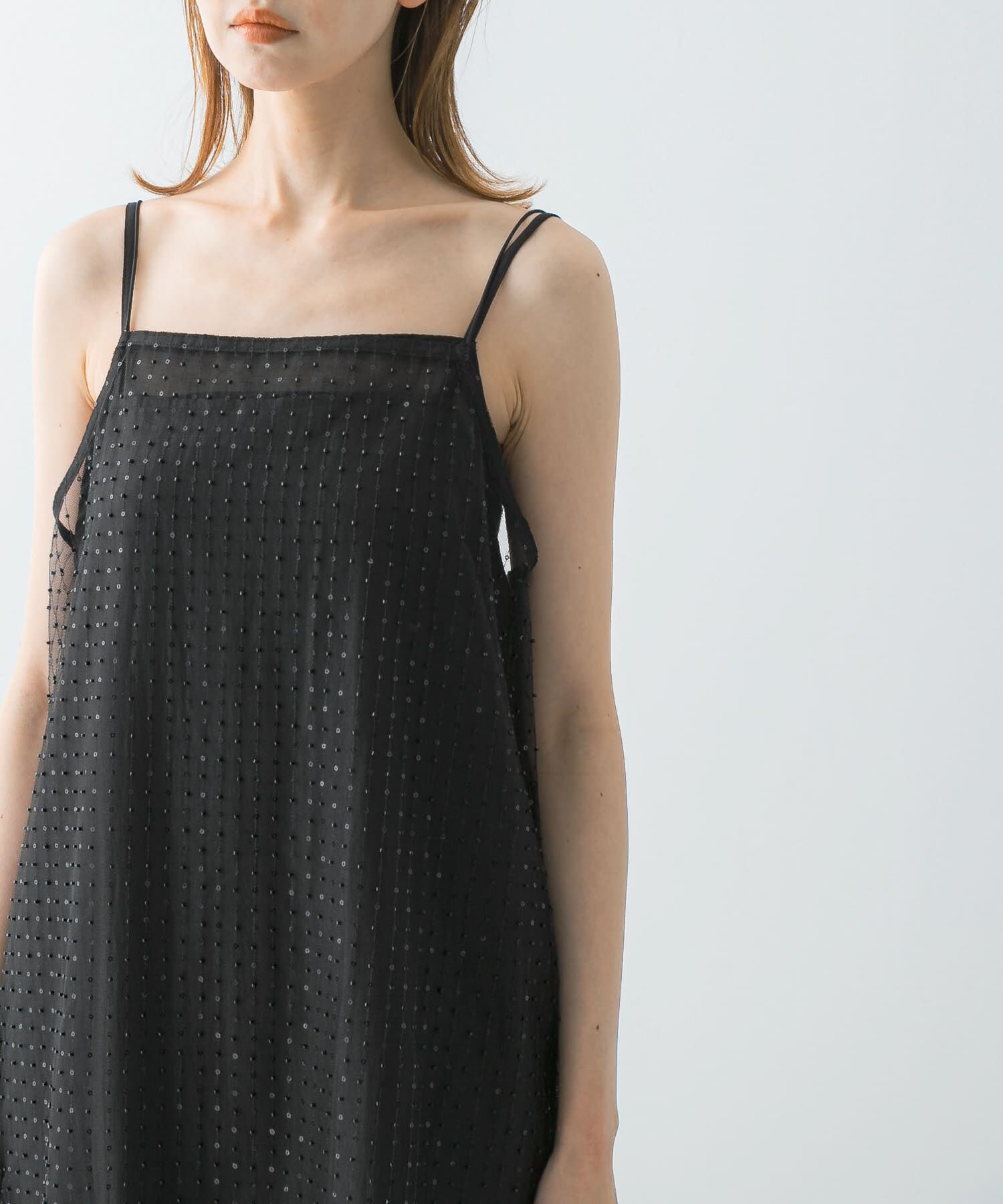 URBAN RESEARCH ROSSO「シアー&times;ラインストーンレイヤードワンピース」|ワンピース|