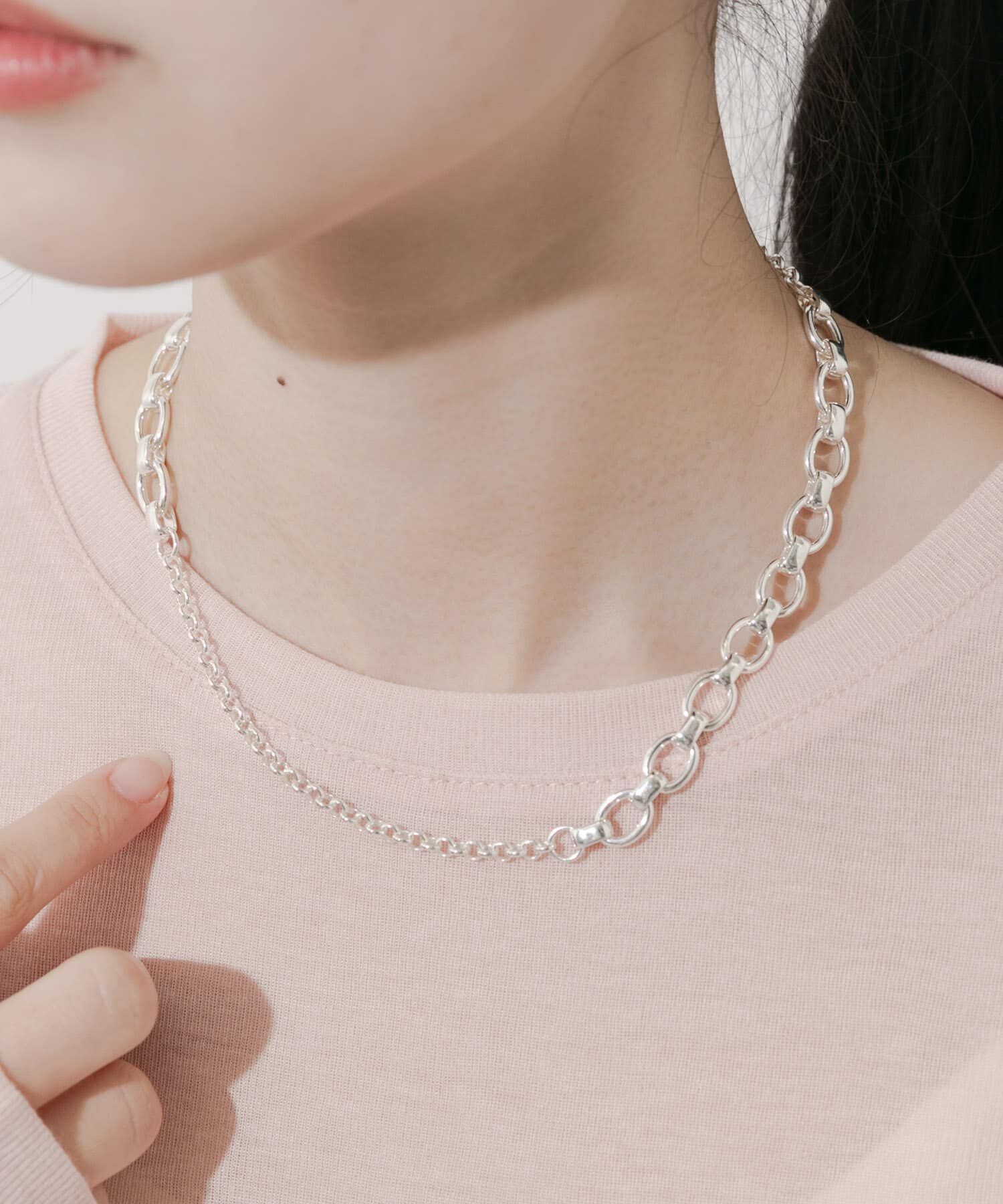 SMELLY「チェーンコンビネーションボリュームネックレス」|ネックレス|