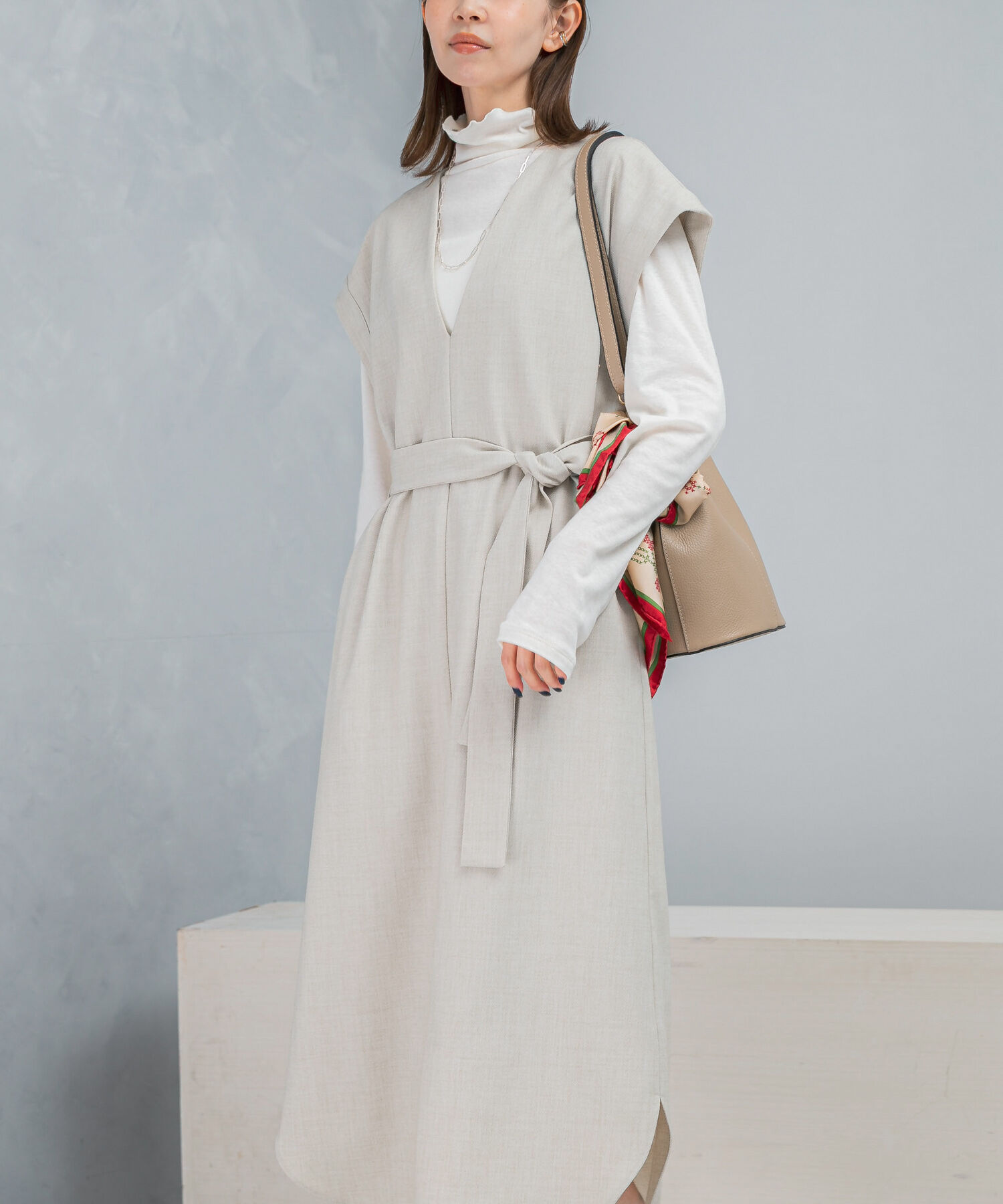 URBAN RESEARCH ROSSO「ウエストマークジャンパースカート」|ワンピース|オフホワイト