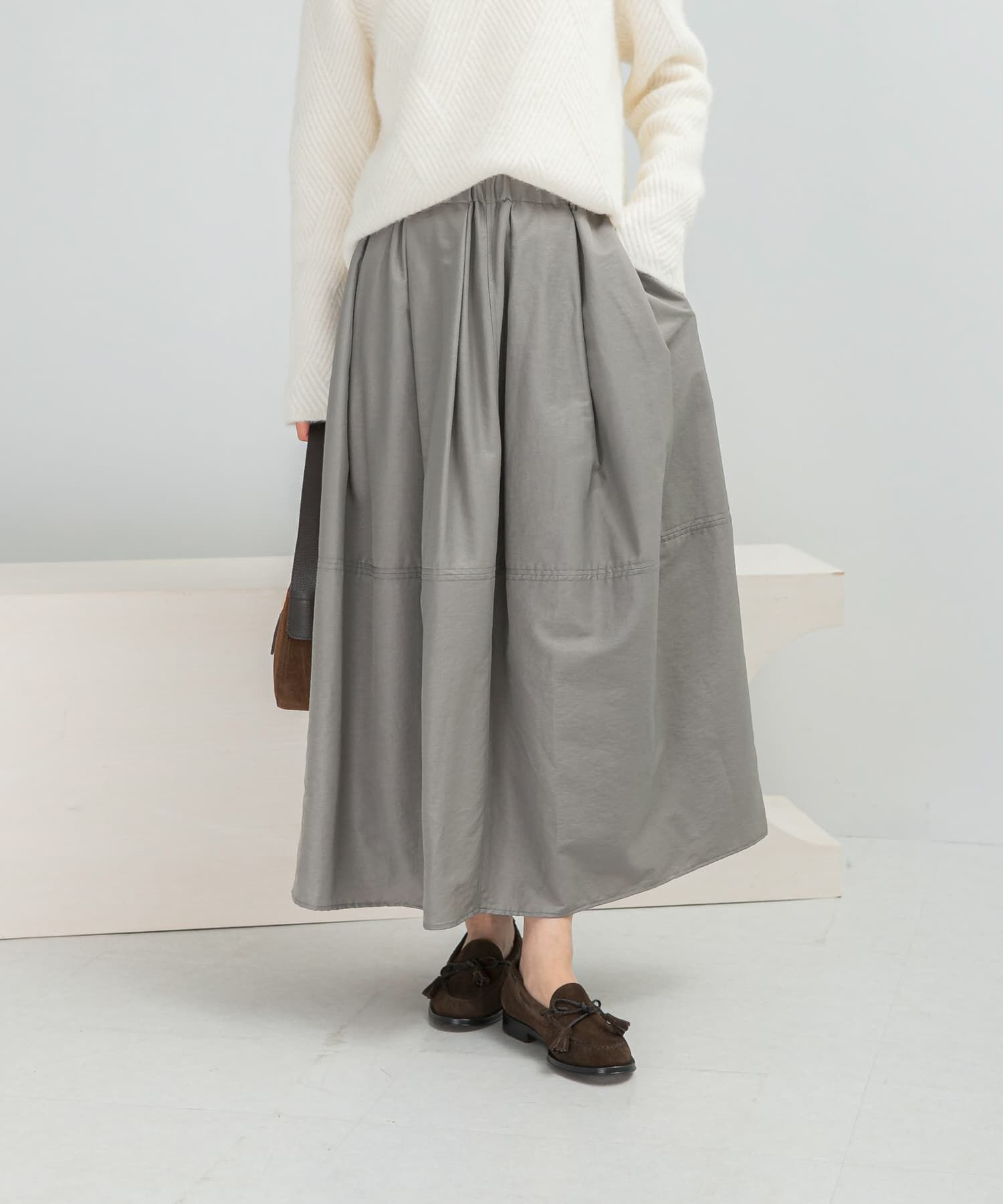 URBAN RESEARCH ROSSO「ヴィンテージサテンギャザースカート」|スカート|