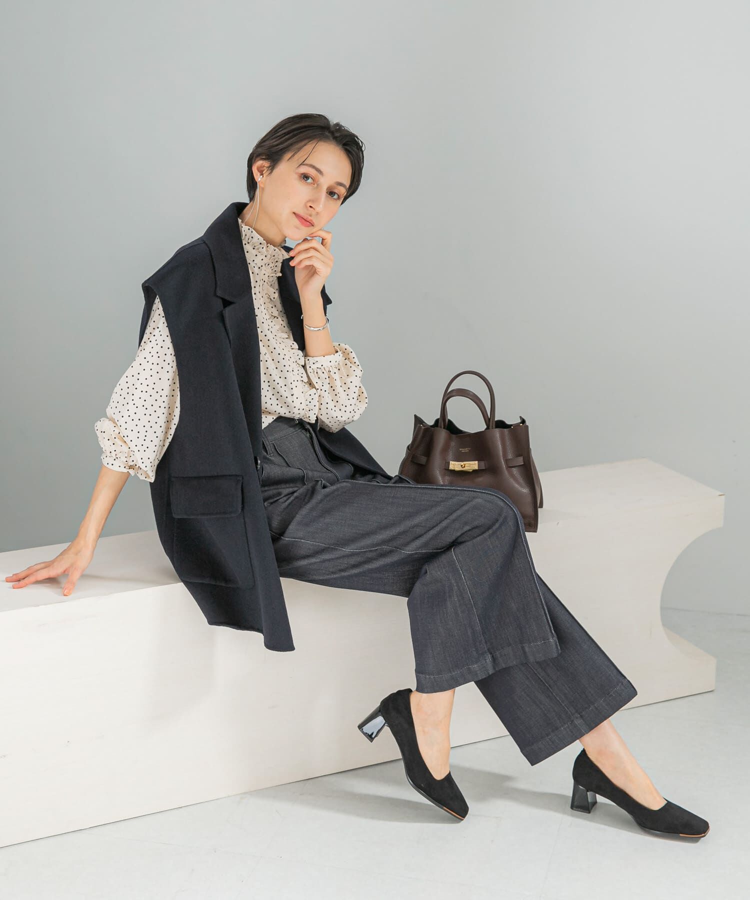 URBAN RESEARCH ROSSO「『WEB限定』フリルスタンドカラーシャツ」|シャツ・ブラウス|