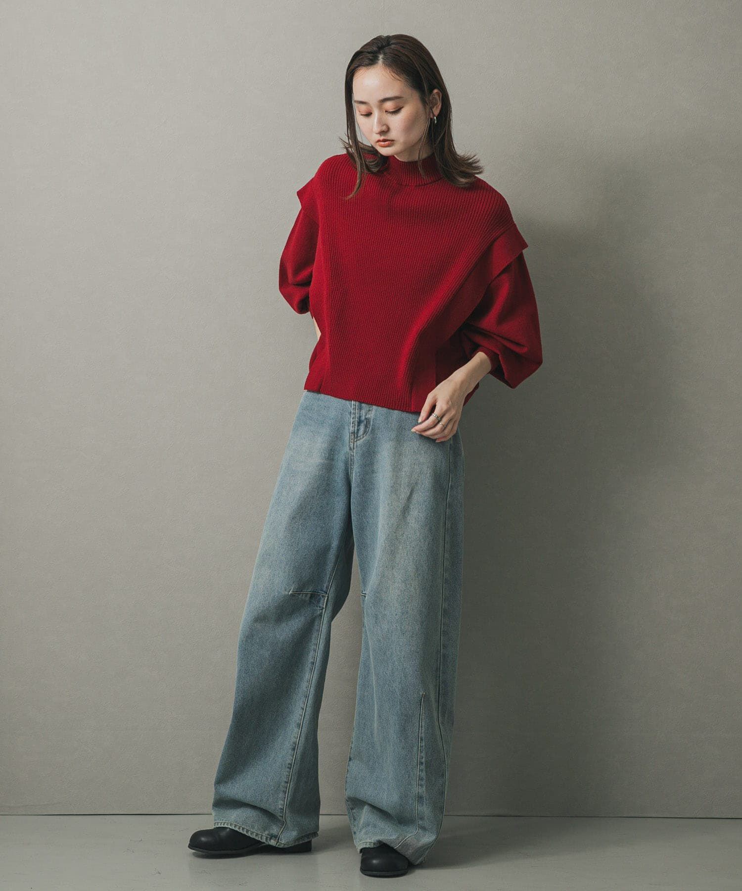 SENSE OF PLACE by URBAN RESEARCH「『一部WEB限定カラー』ストレッチショルダータックセーター」|ニット・セーター|