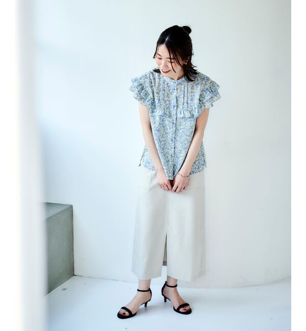 le.coeur blanc「《手洗い可能》ドライタッチカーゴポケットトラペーズスカート」|スカート|