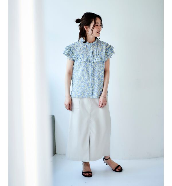 le.coeur blanc「《手洗い可能》ドライタッチカーゴポケットトラペーズスカート」|スカート|