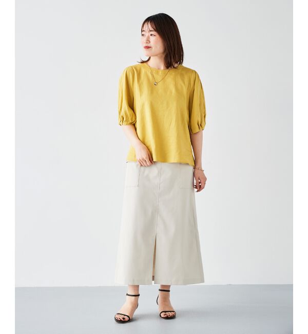 le.coeur blanc「《手洗い可能》ドライタッチカーゴポケットトラペーズスカート」|スカート|