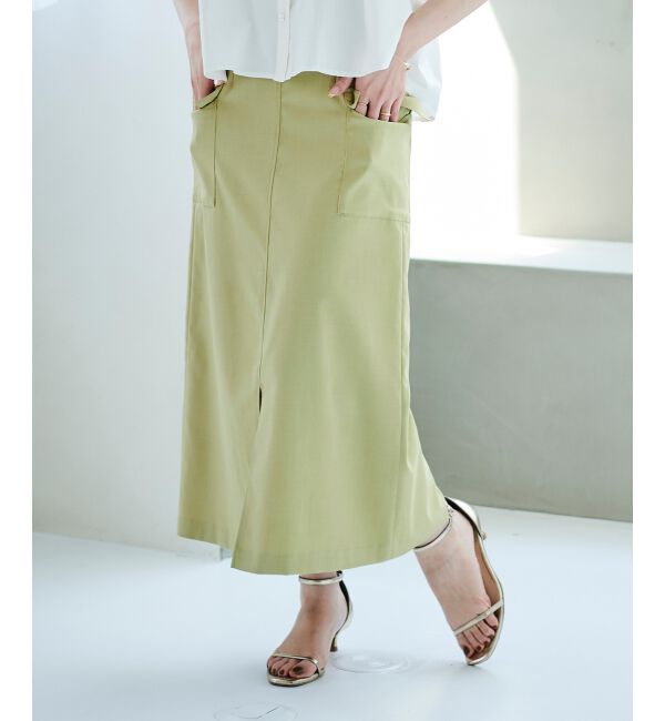 le.coeur blanc「《手洗い可能》ドライタッチカーゴポケットトラペーズスカート」|スカート|