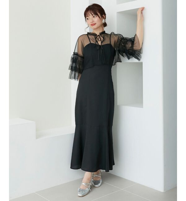 MAJESTICLEGON「2wayチュールボレロセットドレス」|ドレス|ブラック