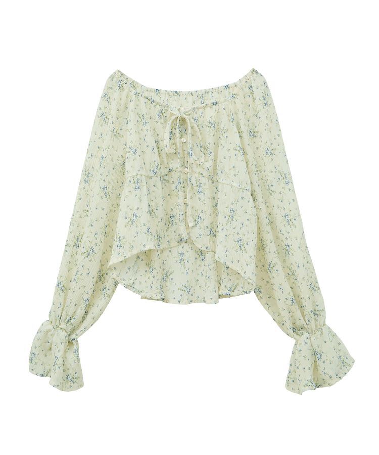 earth music&ecology「ナローリボンくしゅくしゅギャザーブラウス」|シャツ・ブラウス|