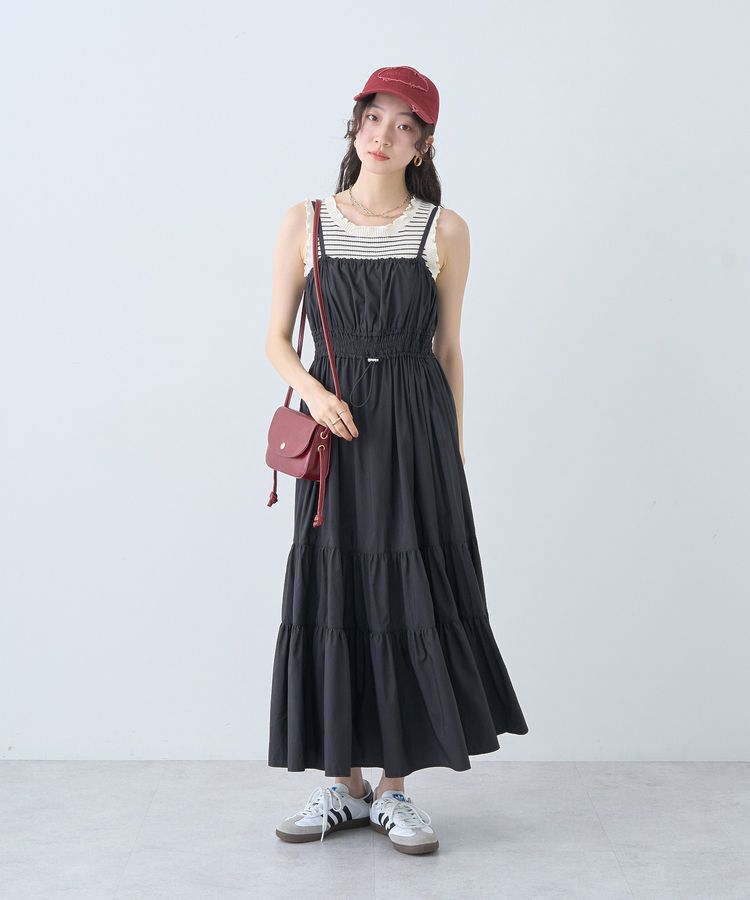 earth music&ecology「ドロストシャーリングキャミワンピース」|ワンピース|