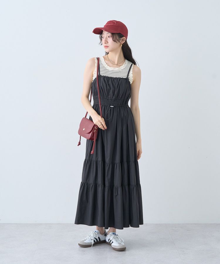 earth music&ecology「ドロストシャーリングキャミワンピース」|ワンピース|