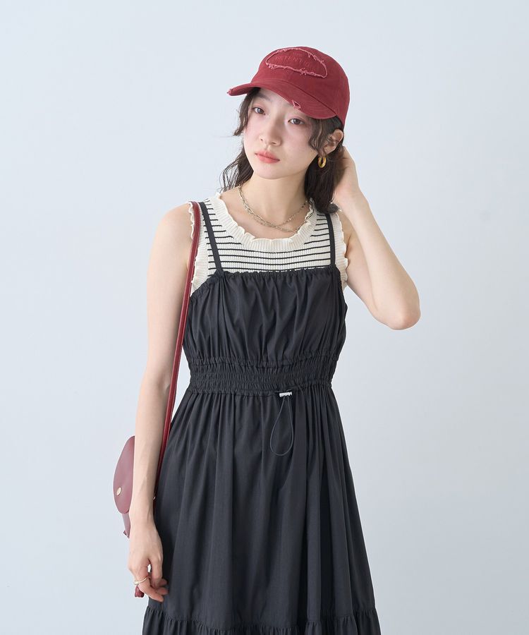 earth music&ecology「ドロストシャーリングキャミワンピース」|ワンピース|