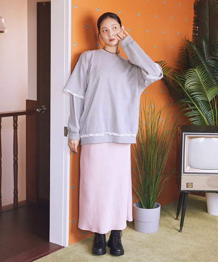 earth music&ecology「ストレッチサテンスカート」|スカート|