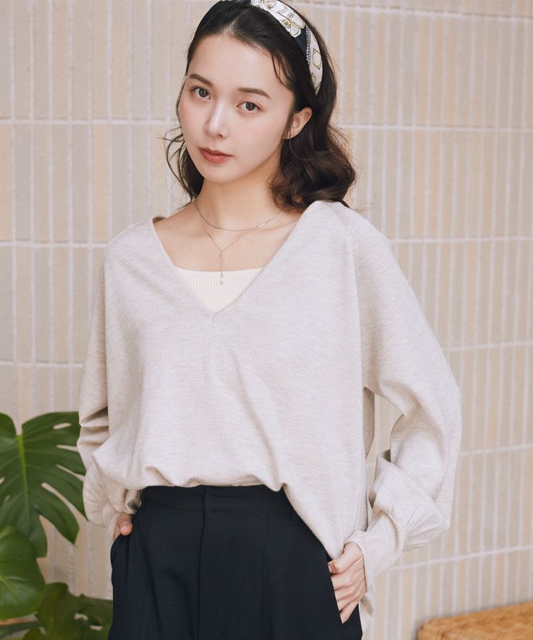 earth music&ecology「ディープVネックプルオーバー」|ニット・セーター|