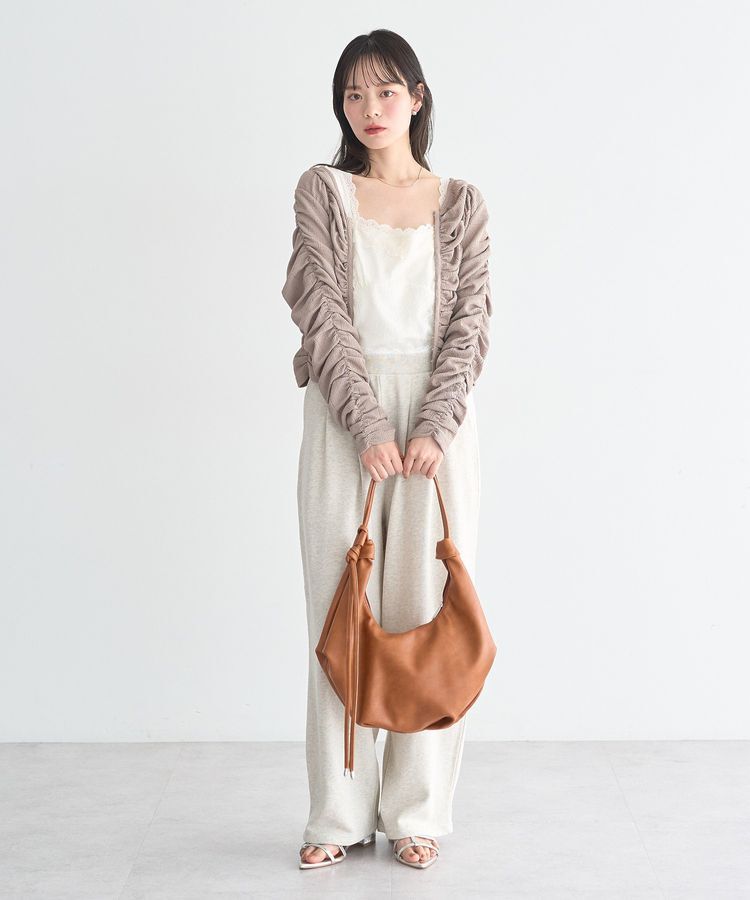 earth music&ecology「フロントホックシャーリングトップス」|カーディガン|