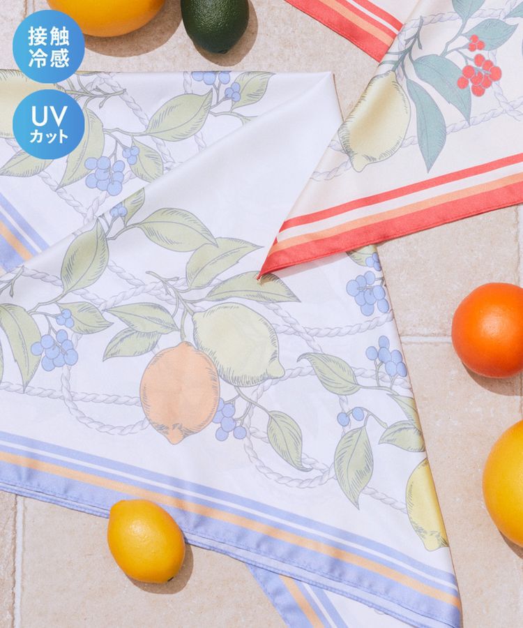 earth music&ecology「【接触冷感】UV対策フルーツ柄スカーフ」|バンダナ・スカーフ|
