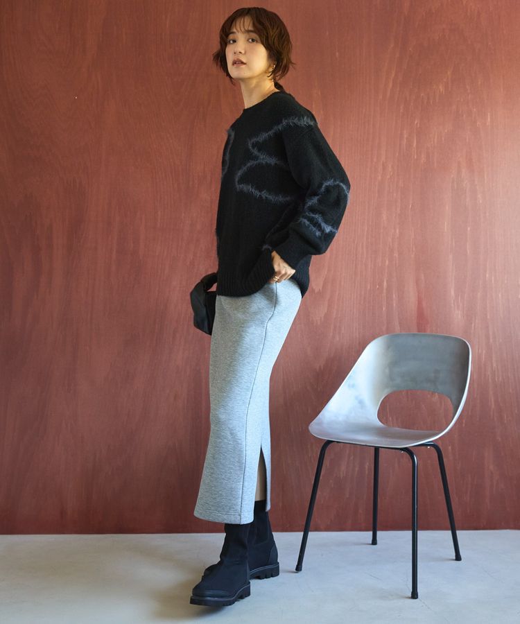 AMERICAN HOLIC「ニュアンスライン柄ニットプルオーバー」|ニット・セーター|