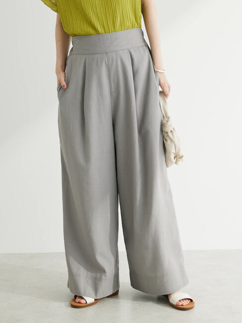 Green Parks「・Petit　Fleur　麻混ワイドパンツ」|その他|グレー