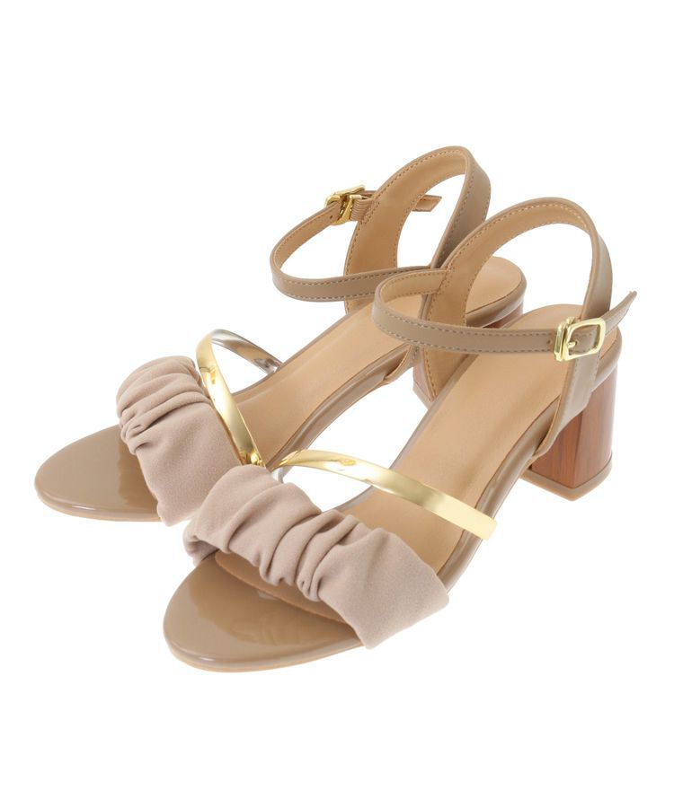 Green Parks「・minia ギャザーストラップサンダル」|サンダル|Beige
